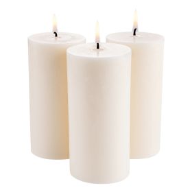 VEVOR 3 Pack Unscented Pillar Candles 65 Hours Long Burning White
