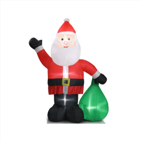 6 FT Lighted Christmas Inflatable Decoration, Inflatable Santa Claus With Large Gift Bag, Funny Blow Up Yard Decorations With Built-in LED Lights (Option: As picture)