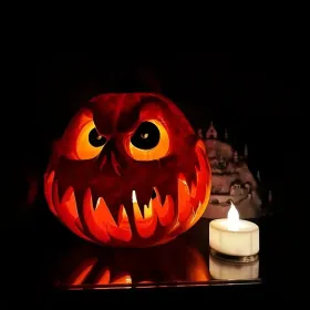 Halloween Giant Pumpkin Resin Decoration | Spooky Skull Head With Eerie Facial Features, Hollow Design For Indoor/Outdoor Festive Decor, Hallowee (Option: 2Pcs)