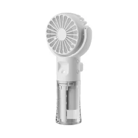 Portable Handheld Spray Fan 4-Speed Water Spray Mist Fan Summer Cooling Artifact USB Charging Summer Supplies Outdoor Mini Fan (Option: White)