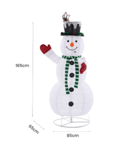 5ft Lighted Snowman, Large Outdoor Christmas Decoration With 200 LED Lights, Multicolored Scarf And Hat (Option: Hite Green)