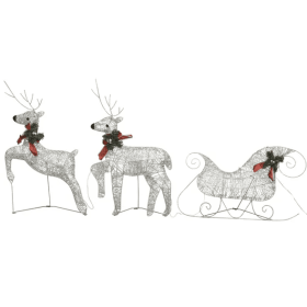 Reindeer & Sleigh Christmas Decoration 60 LEDs Outdoor Gold (Option: Gold)