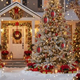 4PCS Set 4.7in Christmas Glass Ball Ornaments Tree Hanging Holiday Decor Party Supplies (Option: RED)