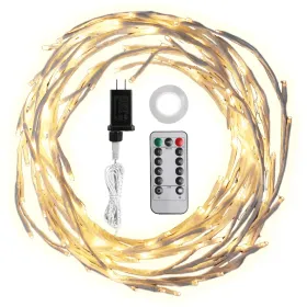 Lighted Birch Garland 7.87FT Lighted Twig Vine Lights 144LED Birch Garland With Lights String Light With Timer 8 Modes IP45 Waterproof (Option: LightedBirchGarland)
