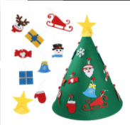 Felt cloth to decorate the Christmas tree (Option: Cylinder Christmas2PC)