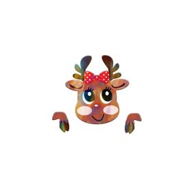 Christmas Fence Peeker Decoration Peeking Santa Claus Elk Garden Yard Decorations Fence Decorations With Sticker Xmas Outdoor Garden Fence Sign O (Option: Elk)