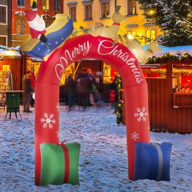 Christmas Inflatables Outdoor Decorations Arch with Santa Claus Riding a Sled (Option: Red-260x130x320 mm)