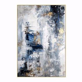 100% Hand Painted Abstract Painting Modern Abstract Blue Hand Made Oil Painting Wall Art Abstract Textured Art Wall Art No frame (size: 60X90cm)