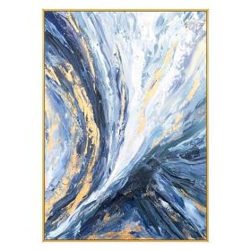 Light Blue Luxury Wall Art Abstract Canvas Oil Painting Style Picture On Canvas Modern Style Poster For Living Room Bedroom No Frame (size: 150X220cm)