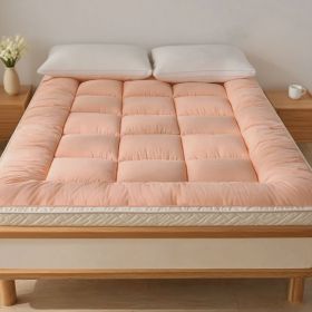 Mattress with checkered three-dimensional edges, 4 colors, Full size (Color: Pink)