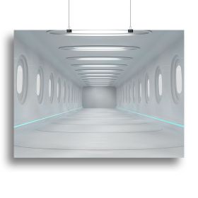 Futuristic interior Canvas Print or Poster (Type: Poster Print, size: Medium (16" x 12"))