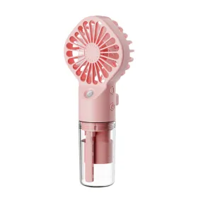 Portable Handheld Spray Fan 4-Speed Water Spray Mist Fan Summer Cooling Artifact USB Charging Summer Supplies Outdoor Mini Fan (Option: Pink)