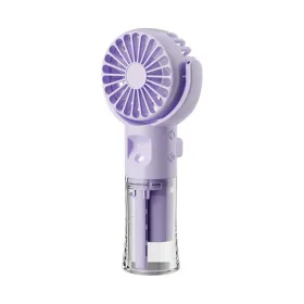 Portable Handheld Spray Fan 4-Speed Water Spray Mist Fan Summer Cooling Artifact USB Charging Summer Supplies Outdoor Mini Fan (Option: Purple)