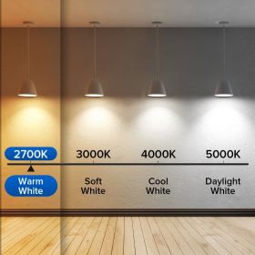 SANSI 60W Equivalent LED Light Bulbs, 22-Year Lifetime,  900 Lumens With Ceramic Technology,  Non-Dimmable, E26 Base, A15 Size, Energy-Efficient (Option: 4pack-2700K)
