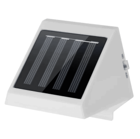 LED Solar Powered Stair Lights Dusk-To-Dawn Waterproof Garden (Color: White)