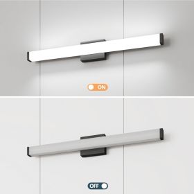 Bathroom Vanity Light Black - 33 Inch Modern Vanity Lights For Bathroom - 18W LED Bath Lights Over Mirror Cool White Light 6000K (Color: Black)